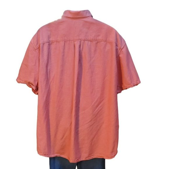 Foundry Red Blue Men's Color Block Button Down Camp Shirt Size 2XL - Picture 2 of 3